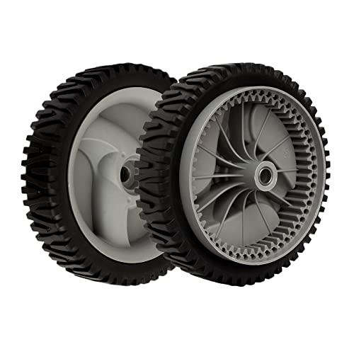 Set of 2 Mower Front Drive Wheels 583719501 for Craftsman Husqvarna 194231X460 401274X460 Oregon 72-344 (Grey)