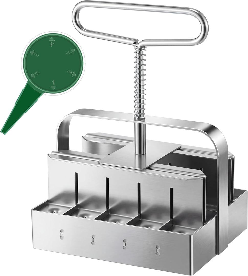 Dreyoo 1 Pack Upgrade Soil Block Maker Hand Held, Manual Blocking Tool for Seed Starting with Dispenser, Garden Potting Soil for Indoor Outdoor Plants, No Transplant Shock (20 Cell,3/4 Inch)