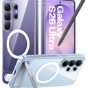 TORRAS Strong Magnetic & Seamless Stand for Samsung Galaxy S26 Ultra Case for MagSafe, MilGrade Drop Protection, Adjustable Kickstand for Samsung Galaxy S26 Ultra Case, AntiYellowing Diamond Clear