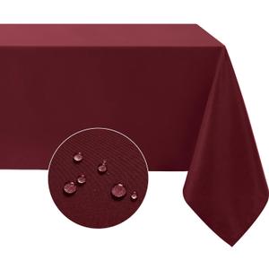 Softalker Rectangle Tablecloth, Waterproof & Stain Resistant Table Cloths Wrinkle Free Fabric Washable 210GSM Polyester Table Cover for Dining/Party/Outdoor - 60 x 84 inch,Burgundy