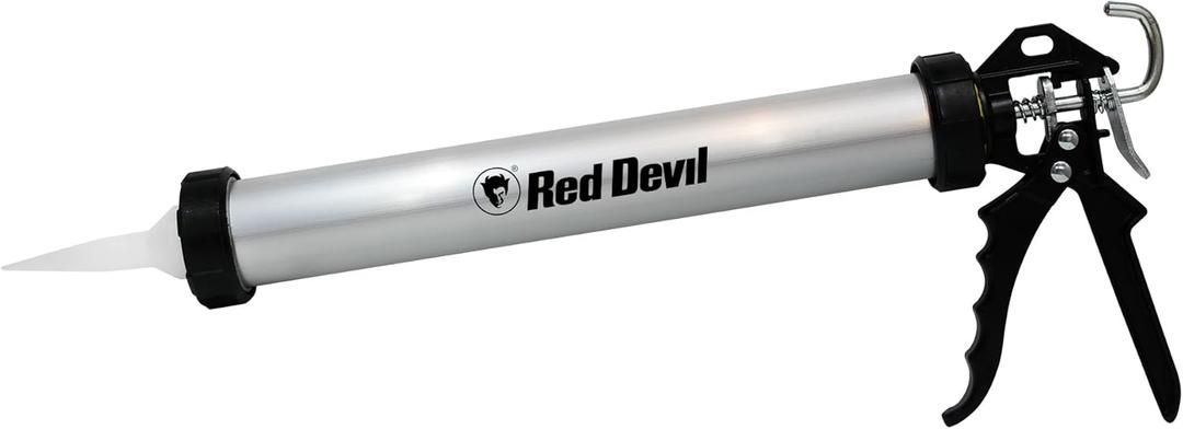 Red Devil Pro Aluminum Sausage Caulk Gun - 20 oz, 360 Revolving Barrel, 18:1 Thrust Ratio, Drip Free Technology (3983)