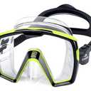 Freela Adult Swim Goggles Mask for Adult with Nose Cover, Tempered Glass Anti Fog Waterproof 180° Clear Wide View men women