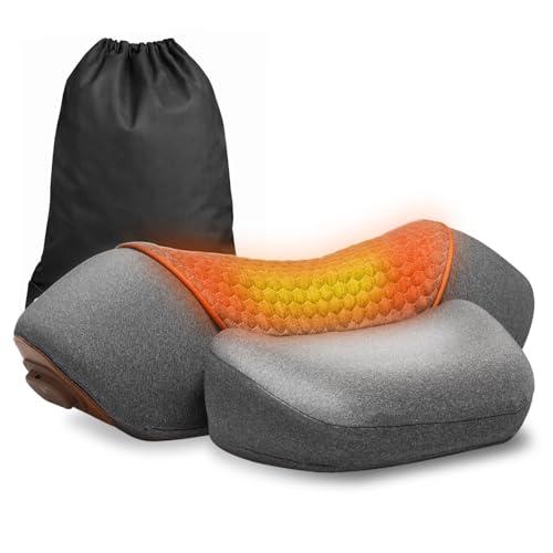 3-in-1 Neck Massager for Pain Relief Deep Tissue with Heat, Portable Memory Foam Cervical Massager Pillow with Traction for Neck Hump Comfort & Shoulder Relaxation at Home/Office/Travel (Corded)