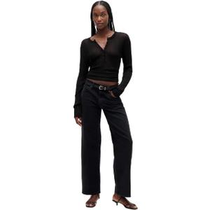 GAP Womens 90's Low Rise Loose Jeans Black 30 Short