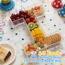 Ledido 10 Acrylic Letter Charcuterie Board Box, Reusable Fillable Serving Tray for Candy Cake Fruit Snack, Easy-Clean Acrylic Charcuterie Tray for Birthday Anniversary Party Decorations, Letter I