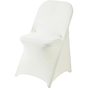 20 Pack Ivory Spandex Folding Chair Covers in Stretch Washable Fabric for Wedding, Party,Holidays,Celebration and Other Special Events, 10.24"D x 13.78"W x 7.68"H