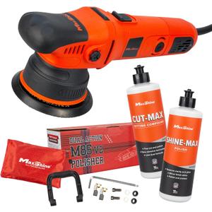 Maxshine 3 Pieces M8S V2 Dual Action Polisher &16oz Compound/Polish Car Detailing Kit - 1000W, 8mm Throw, 5 Plate, Thread 5/16-24 - Powerful Auto Detailing Tool for Paint Protection (M8S V2 Kit 2)