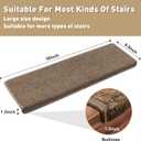 PURE ERA Bullnose Carpet Stair Treads Set Tape Free Non-Slip Indoor Stair Protectors Pet Friendly Rugs Covers Soft Skid Resistant Washable Reusable 9.5" x 30"(14 Pieces, Camel Brown)