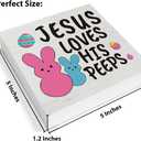 Christian Easter Decor - Easter Decorations for Home - Jesus Loves His Wooden Sign Home Bathroom Shower Room Restroom Toilet Table Shelf Desk Decorations 55 Inches