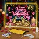 Lumiboard Led Drawing Board 7 Colors, Light Up Cosmody Drawing Board, Glowing Acrylic Dry Erase Board, Valentines Day Gifts for Kids Girls Boys,Valentines Party Favor Decoration(12x8)