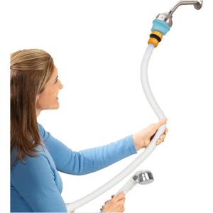 Slip-On Tub Hose 6FT - Flexible Bathtub Faucet Sprayer Attachment for Cleaning & Pet Care -Dog Shower Hose- No Installation - Fits Faucets Up to 3" Wide - Portable
