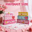 2 x 2-Piece Valentine's Day Wooden Sign SetYou Will Forever Be My Awesome & Be Mine Love You More Every Day Wood Tabletop Decor for Mantel, Desk, Shelf or Tiered Tray, Romantic Gift for Her
