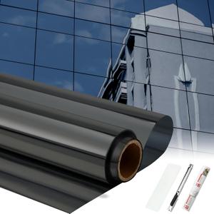 36 Inchx26 ft One Way Window Film Privacy Daytime Reflective Mirror Window Tint Sun Blocking Thermal Insulated Film Heat Control Static Cling Tint Anti UV Home Office (Black Silver)