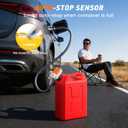 Fuel Transfer Pump with Auto-Stop,3.8 GPM Flow, 51'' Heavy Duty PVC Hose, Battery or USB Powered Gas Can Pump with 4 Can Adapters, No Spill Sensor, Portable Fuel Pump for Oil, Diesel, Gasoline