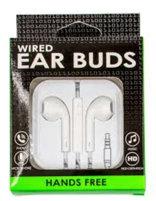 Wired Ear Buds , White, 2 pack,