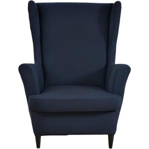 HZDHCLH Wingback Chair Slipcovers 2 Piece, Stretch Spandex Wingback Chair Covers for Living Room Armchair, Washalbe Sofa Slipovers (Navy Blue)