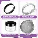 Aoriher 150 Pcs Plastic Container Jars with Lids Round Cosmetic Jars Empty Plastic Container for Lotion, Cream, Ointments, Makeup, Eye Shadow, Rhinestone, Samples, Pot, Travel Storage(4 oz,Black)
