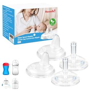 Sippy Spout Nipples for Philips Avent Natural Baby Bottles, My Grippy Spout Sippy Cup and Natural Trainer Sippy Cup, Replacement Bottle Nipple BPA-Free,4 Count, 6m+