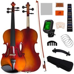 Beginner Violin,4/4 Violin Full Size For Adults,Women,Girls,Fiddle Set For Outdoor Performances,Instructional Demonstrations And Decorative Accents For Hotel,Estaurant Stages (Natural Gradient)