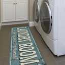 Ottomanson 20" x 59" Laundry Room Rug - Non-Slip Mat for Laundry & Mudroom - Durable, Stain-Resistant, and Easy to Clean - Perfect for High-Traffic Areas - Runner Rug for Entryway Bathroom, Blue