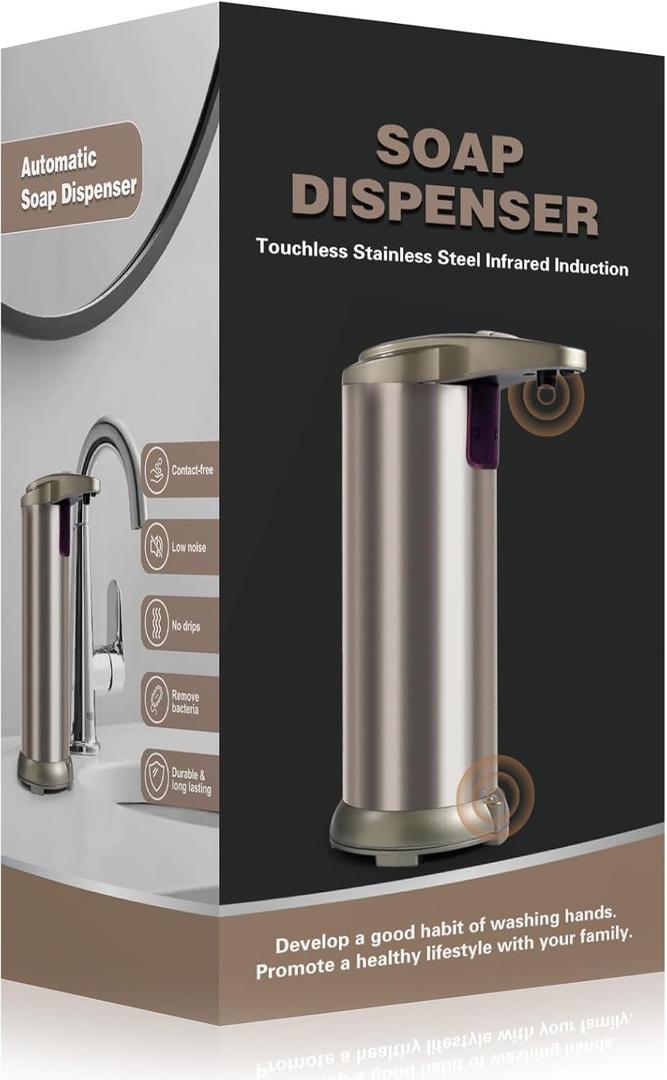 Soap Dispenser, Fits Most Soaps, Easy to Use & Refill, 3 Adjustable Dispensing Levels, Smart Precise Sensing, Home Use