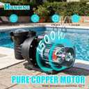 2HP Above Ground Pool Pump Inground, 6980GPH High Flow Powerful Self Priming Water Pool Pump, Heavy Duty Motor with 1.25-1.5'', 1.5'', 2.0'' Unions and Filter Basket