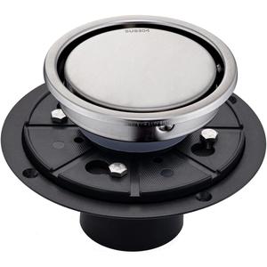 4 inch brushed circular shower floor drain, concealed tile-in installation, complete with sealing ring flange assembly and removable drain cover plate, SUS stainless steel