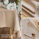AUSSPVOCT Textured Linen Tablecloth Rectangle 60x104 Water Resistant Spill-Proof Wipeable Beige Table Cloth Wrinkle Free Cloth Dining Table Cover for Birthday Farmhouse Kitchen Wediing Party Decor