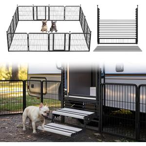 FXW Instant Dog Playpen with RV Step Grid for RV Camping, 24" H, 16 Panels