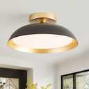 OKELI LED Flush Mount Ceiling Light Fixture, 24W Dimmable 5CCT Modern Black Gold Ceiling Light, 11.8 Inch Close to Ceiling Lighting for Bedroom Kitchen Living Room Hallway, 11.8x4.7inch