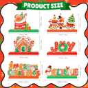 6PCS Christmas Table Decorations, Gingerbread Style Wooden Christmas Decorations, Seasonal Holiday Centerpieces, Winter Tabletop Display for Holiday Celebration, Xmas Home Decor