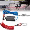 6ft Trailer Breakaway Switch, Breakaway Coiled Cable with Electric Brake Switch Breakaway and Coiled Cable Fits for RV Towing Trailer