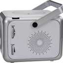 Jensen FM Stereo CD555 Bluetooth Boombox, Silver, 7.00 x 9.75 x 6.00 inches