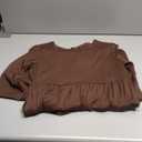 ZESICA Women's Elegant Long Sleeve Maxi Dress 2026 Spring Crewneck Knit High Waist Pleated Flowy A Line Casual Party Dresses (Brown), Large