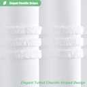 Dynamene Extra Long Shower Curtains - 72 x 84 Inches Long Textured Tufted Chenille Striped Fabric Bathroom Shower Curtain, Tall Modern Shabby Chic Waterproof Cloth Shower Curtain Set with Hooks, White