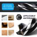 3/8'' x 12'' Auger Drill Bit for Wood, Hex Shank Tri Flute Ship Auger Long Drill Bit for Soft and Hard Wood,Tree Stump,Plastic,Drywall and Composite Materials