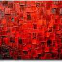 Hand Painted Modern Oil Painting Texture Red Abstract Canvas Wall Art Decoration Picture Contemporary Artwork Framed Ready to Hang