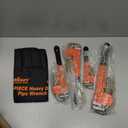 HORUSDY 4 Pack Heavy Duty Pipe Wrench Set, Adjustable 8" 10" 12" 14" Soft Grip Plumbing Wrench Set with Storage Bag