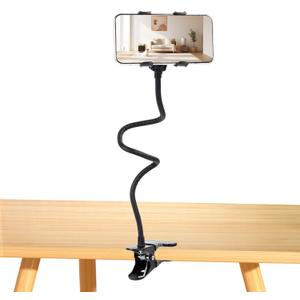 Gooseneck Phone Holder for Bed,Flexible Arm Clip,Lazy Bracket Mount Clamp for Desk,Headboard, Bedside,360 Adjustable DIY Flexible Grip Desktop Mobile Cell Phone Stand for All 4-7Devices