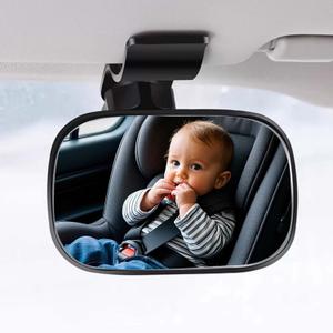 Car Mirror for Baby, 360 Adjustable Baby Car Mirror, Wide Angle Convex HD Safety Cars Seat Mirrors Clip-on for Viewing Rear Passengers, Rearview Mirrors Accessories for Baby Rear Facing