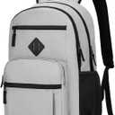 BIKROD Backpack for Men and Women, Lightweight Casual School Backpack for Teens Boys and Girls, Daily-use Travel Laptop Backpack Fits 15.6 Inch Notebook, High School Bookbag, Gray