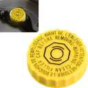 QKYS 1PCS Brake Fluid Cap, Standard Master Cylinder Filler Cap Replacement OEM#4683656AB, Yellow Brake Reservoir Caps for Jeep Wrangler 2001-2017 Dodge Ram 1500 2500 3500