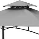 Tanxianzhe Grill Gazebo Replacement Canopy Top Cover 58 Double Tiered BBQ Roof ONLY FIT for Gazebo Model L-GG001PST-F (Gray)