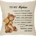 XUNLIZXY Nephew Throw Pillow Cover, Funny Gift for Men, Boys, Teens - Birthday, Christmas - Auntie, Uncle - 18"x18"