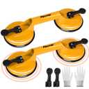2 PCS Aluminum Glass Suction Cups, 330 lbs Load Capacity, Heavy Duty Vacuum Suction Cups with Non-Slip Handle, Tile Suction Cup Tool to Lift Large Glass, Granite, Tile, Metal, Wood