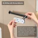 Voldra Toilet Paper Holder, Self Adhesive Toilet Paper Holder Wall Mount, SUS 304 Stainless Steel Toilet Tissue Roll Holder No Drilling for Bathroom Porta Papel de Baño (Matte Black, Classic)