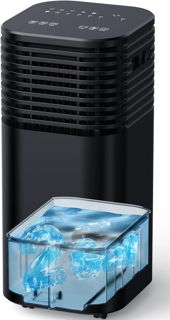 Windowless Air Conditioner, Swamp Cooler with 4 Modes & 3 Speeds, 15H Timer for Smart Auto-off, 2-Gal Tank for 20H Cooling, Remote, 120 Oscillating Portable Air Conditioners No Hose Needed, Compact