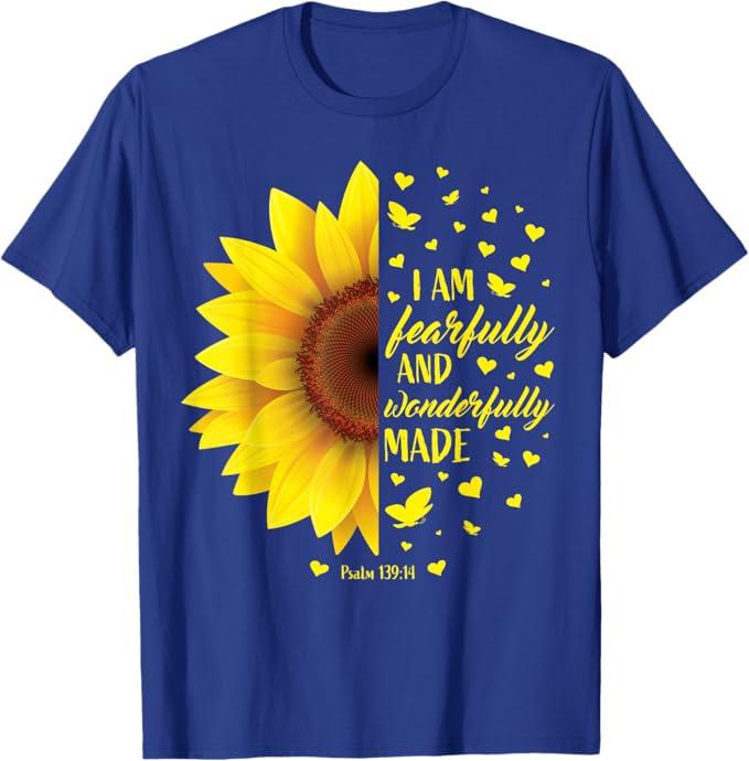 Christian Bible Verse Gifts Women Teen Girls Cute Sunflower T-Shirt, S