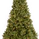 National Tree Company Pre-Lit 'Feel Real' Artificial Full Downswept Christmas Tree, Green, Douglas Fir, White Lights, Includes Stand, 6.5 feet