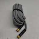 TITAN Garden Hose | Flexible, Lightweight, Kink-Free & Durable Hybrid Water Hose with Heavy Duty Brass Connectors & High-Pressure Jet Nozzle (50FT x 5/8) (Gray)